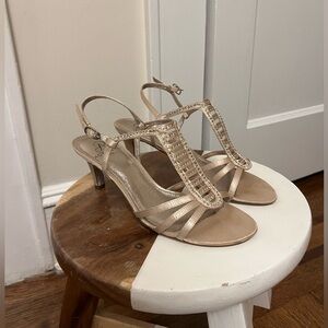 Adrianna Papell Gold Strappy Heels